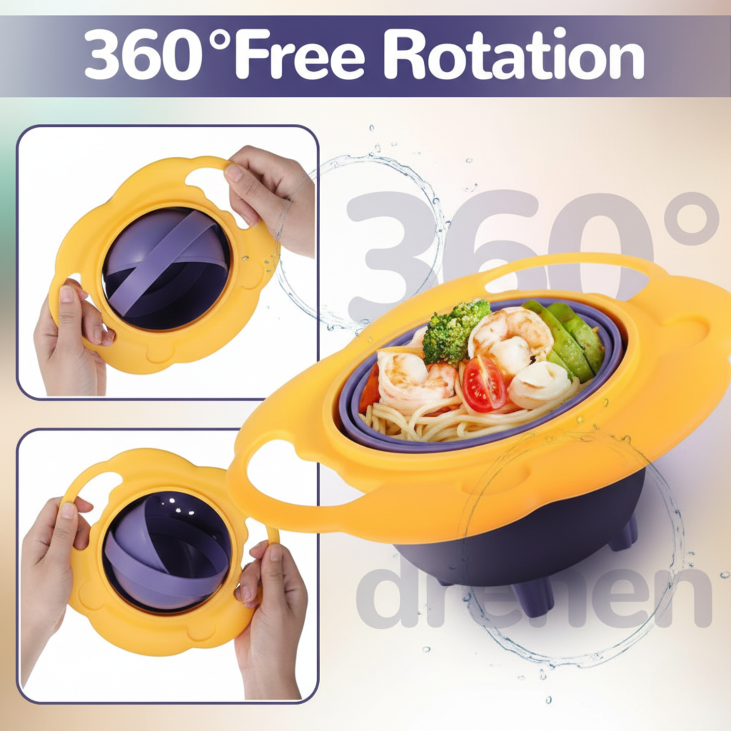 360° Baby Gyro Bowl – Spill-Proof No-Mess Feeding Bowl for Toddlers